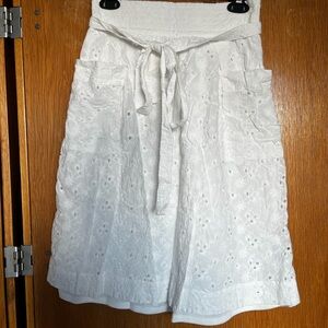 White Laced Tie-Waist Skirt